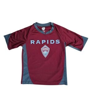 MLS Colorado Rapids Kids XS 4/5 Burgundy Soccer Jersey Short Sleeve Athletic Top